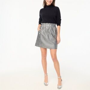 J. Crew Black and White Gingham Mini Skirt and matching blouse